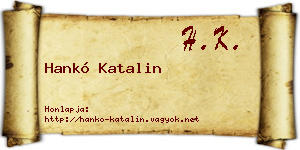 Hankó Katalin névjegykártya